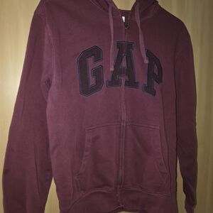 GAP Burgundy Full-Zip Hoodie with Hood